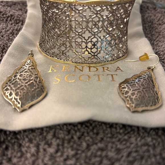 Kendra Scott • Candace Gold/Silver Filagree Cuff and Filigree Earrings - Picture 4 of 4